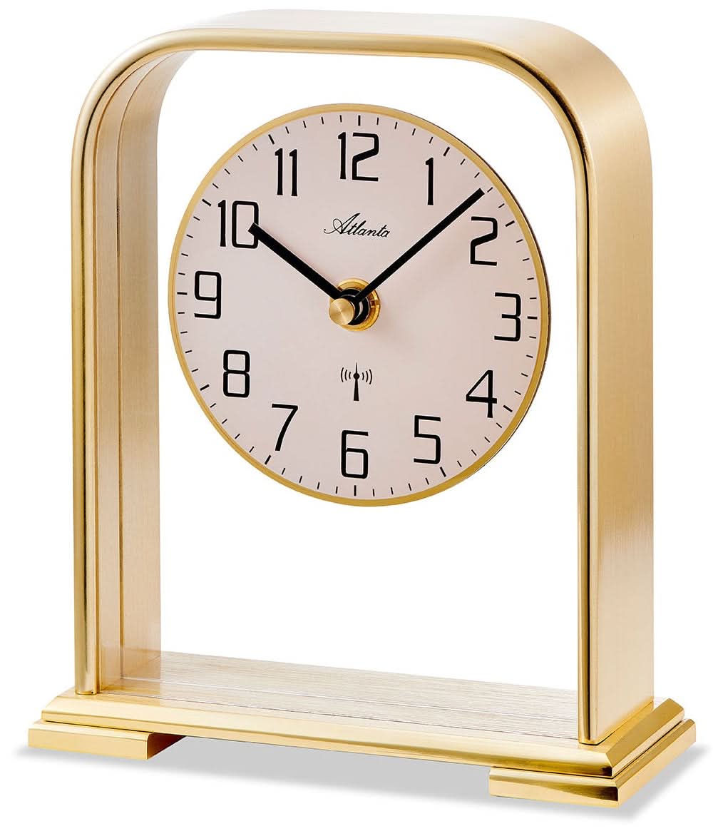Atlanta Table Clock 17x14 cm Metal • Radio-Controlled • Timeless Design
