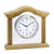 Wooden beech radio-controlled table clock with white dial and blue hands