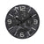 Wall clock with anthracite marble dial, metal numerals and hands