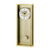 Radio-controlled pendulum clock with yellow aluminum case and mineral glass, round dial with pendulum