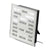 LED word clock with aluminum frame, illuminated German minute words, stand, and cable
