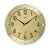 AMS wall clock with radio control, gold-colored dial, antique brass frame, and black hands