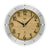 Wall clock with round beech wood dial, black numerals and hands, AMS