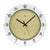 Beige wall clock with black dial and black hands, round, with AMS logo