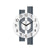 Wall clock with round dial, anthracite-colored stripes and hands