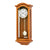 Cherry wood wall clock with white dial and pendulum