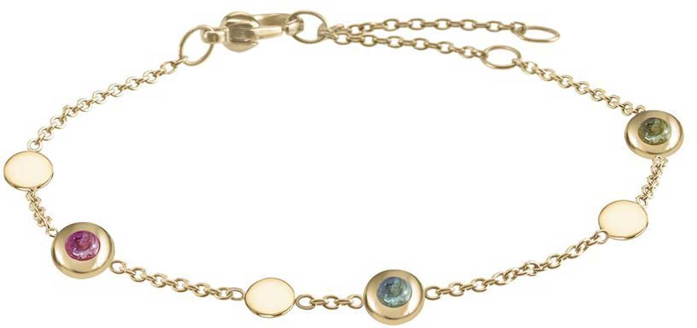 Bracelet with 5 colorful tourmalines in bezel settings - Boccia Jewelry Model: 03042-02