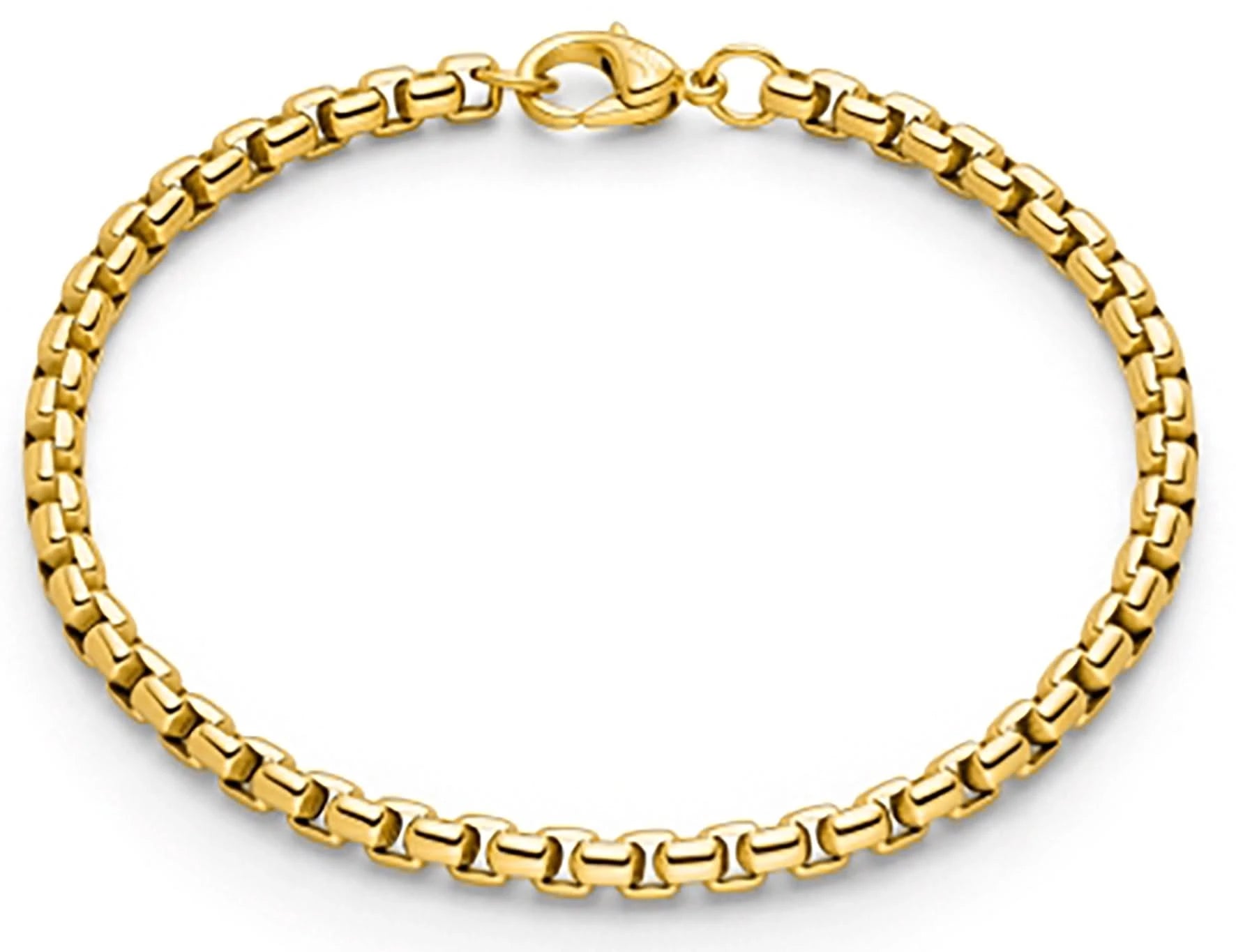 Bracelet Curb Chain Titanium Gold Plated Boccia Jewelry Model 030640220