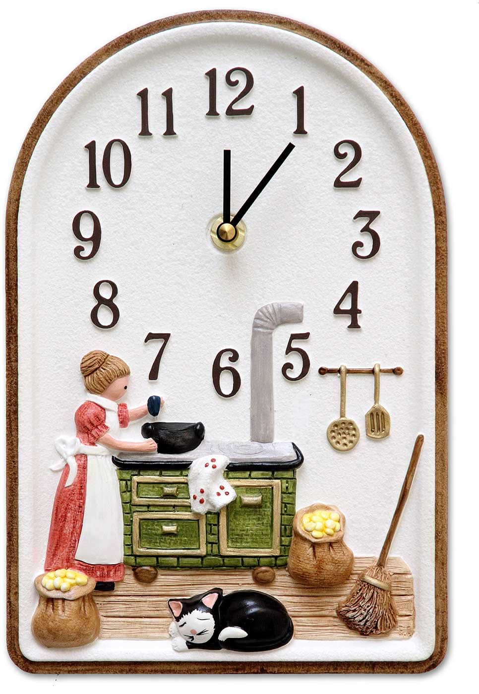 Terrastudio Wall Clock 25x16.5 cm Ceramic • Handmade in Germany • Nostalgic Kitchen Motif