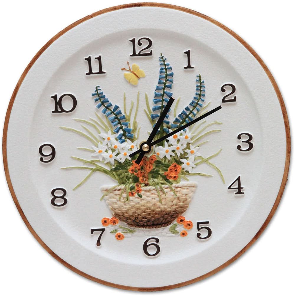 Terrastudio Wall Clock 31x18 cm Ceramic • Quartz Movement • Hand-painted