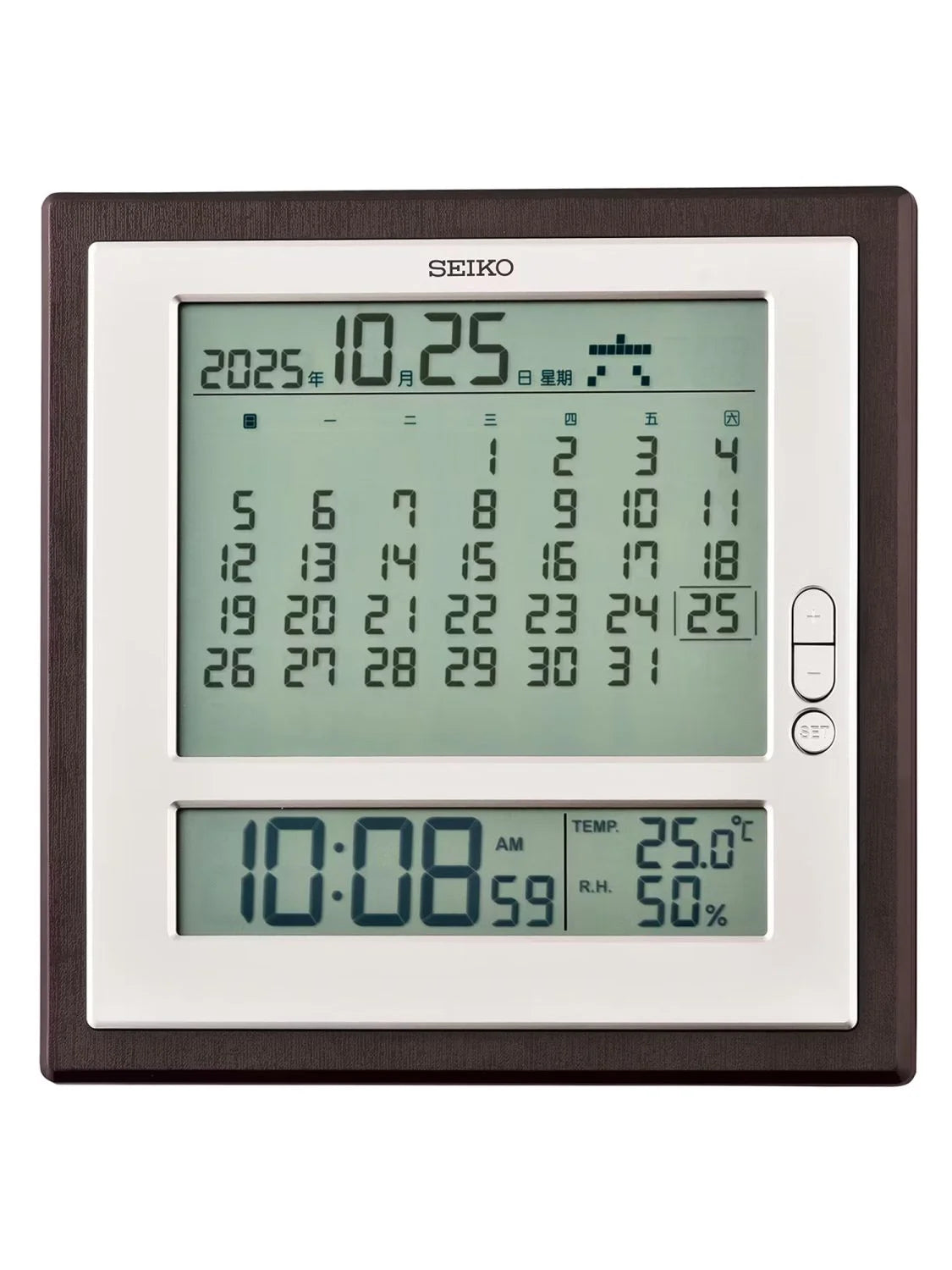 Seiko QHL100B Table Clock Brown • Wood Grain Design • Analogue Quartz Movement