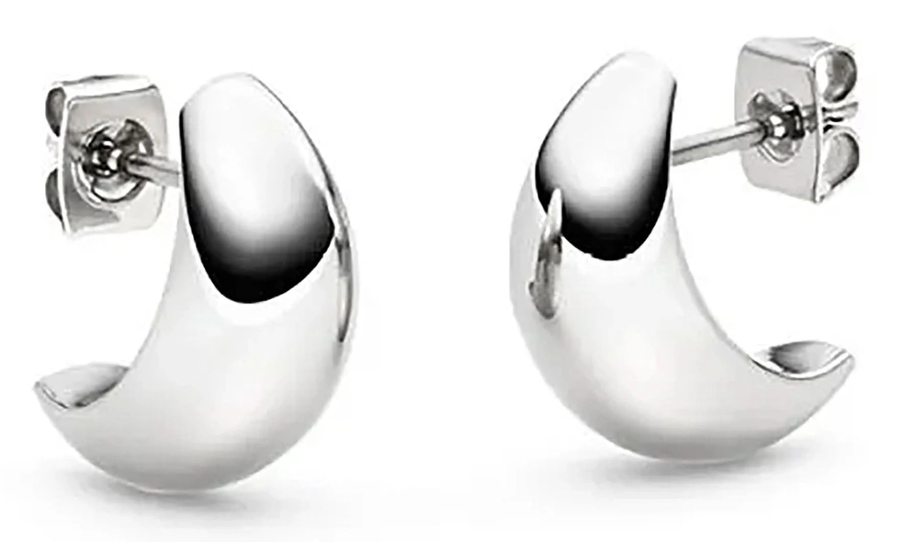 Titanium stud earrings, moon-shaped - Boccia Jewelry Model: 05089-01