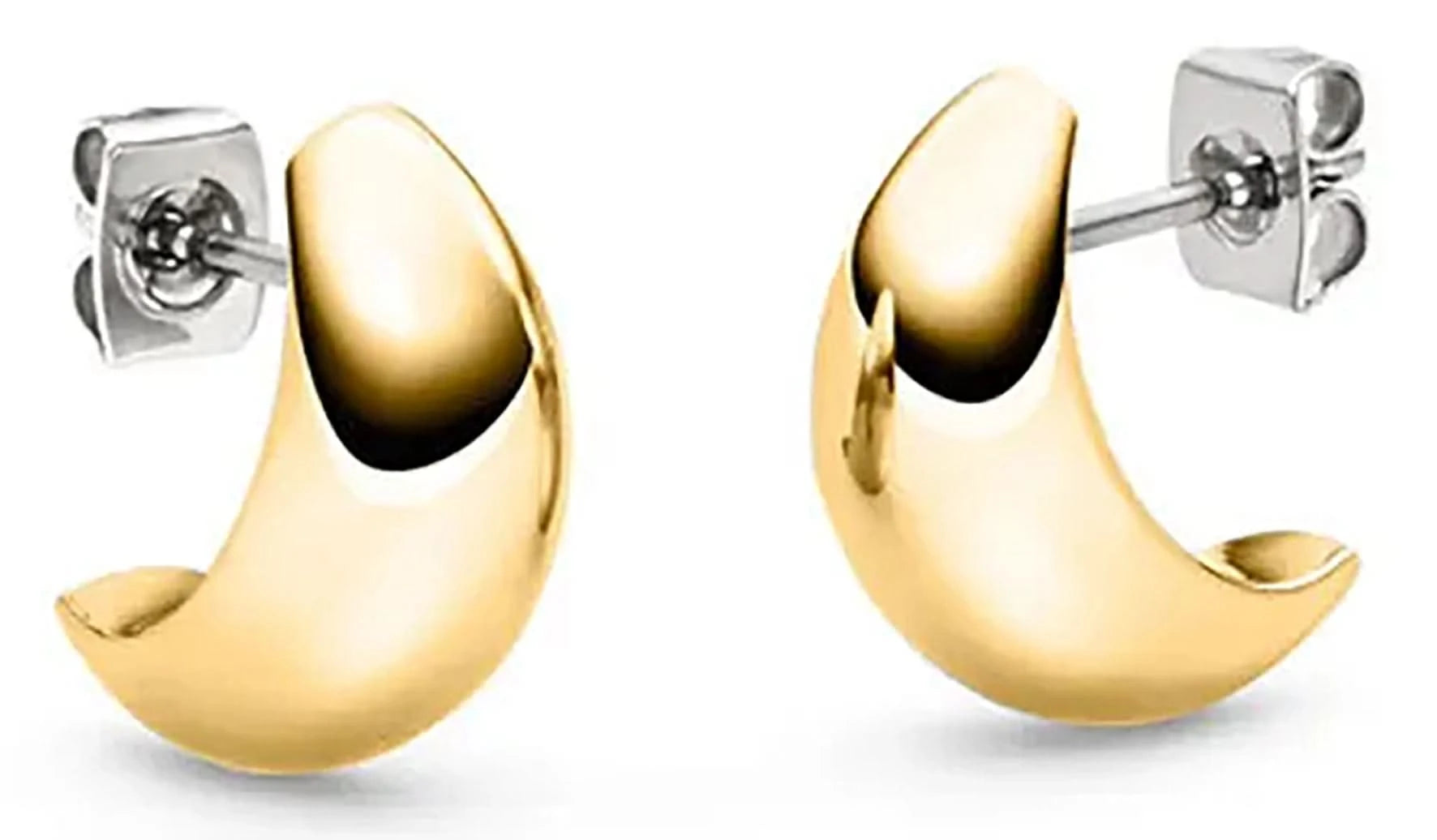 Titanium stud earrings, moon-shaped - Boccia Jewelry Model: 05089-02