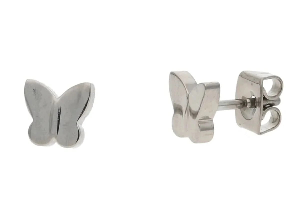 Titanium Stud Earrings, Butterfly - Boccia Jewelry Model: 05091-01