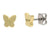Titanium Stud Earrings, Gold-Plated Butterfly - Boccia Jewelry Model: 05091-02