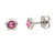 Titanium Stud Earrings Flower Pink Zirconia Boccia Jewelry 05094-02