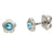 Titanium Stud Earrings Flower Blue Swarovski Boccia Jewelry 05094-03