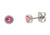 Titanium Stud Earrings with Pink Swarovski Stone Boccia Jewelry 05095-02