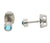 Titanium Stud Earrings with Blue Swarovski Stone Boccia Jewelry Model 05095-03