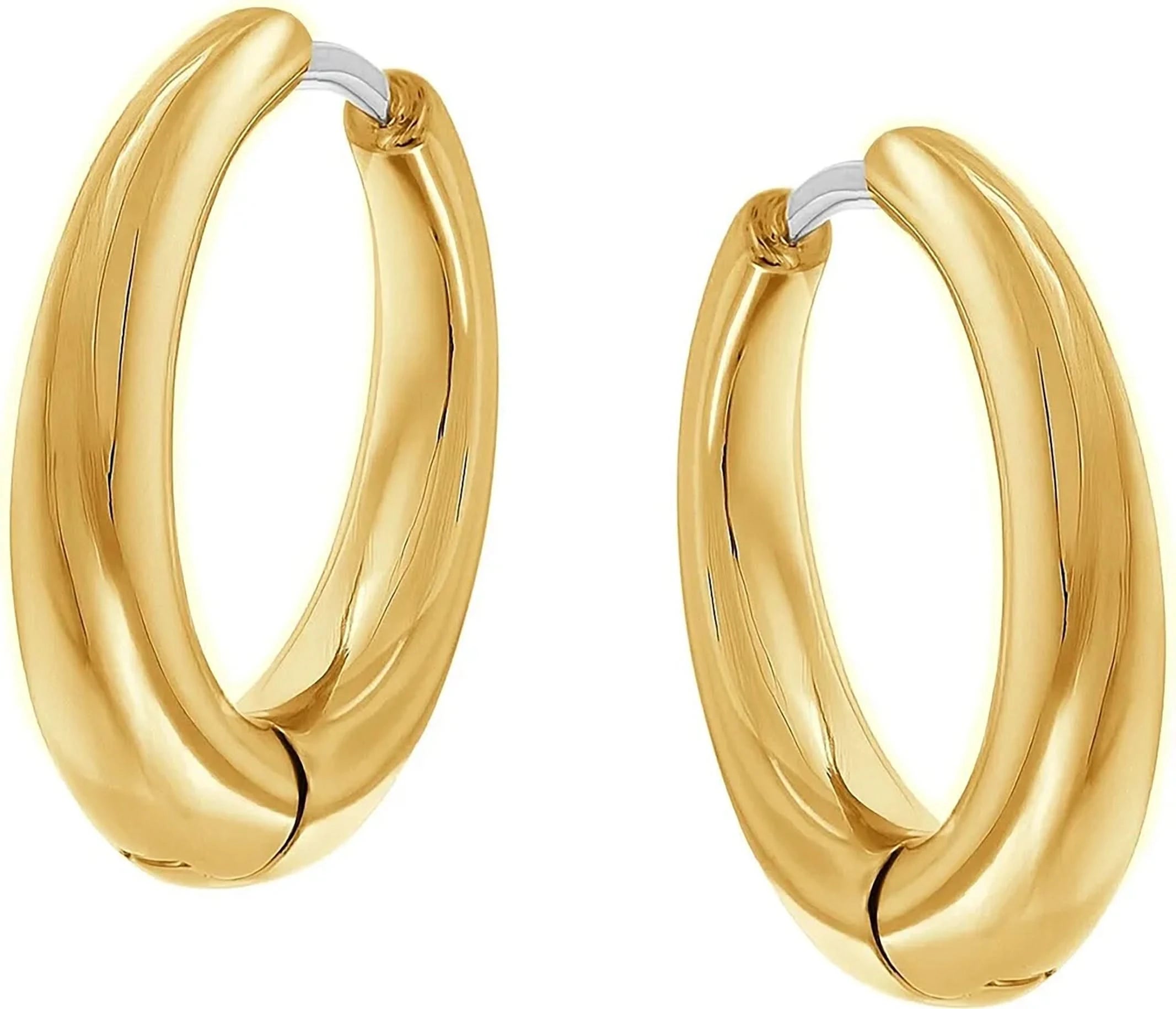 Titanium, gold-plated hoop earrings - Boccia Jewelry Model: 05100-02