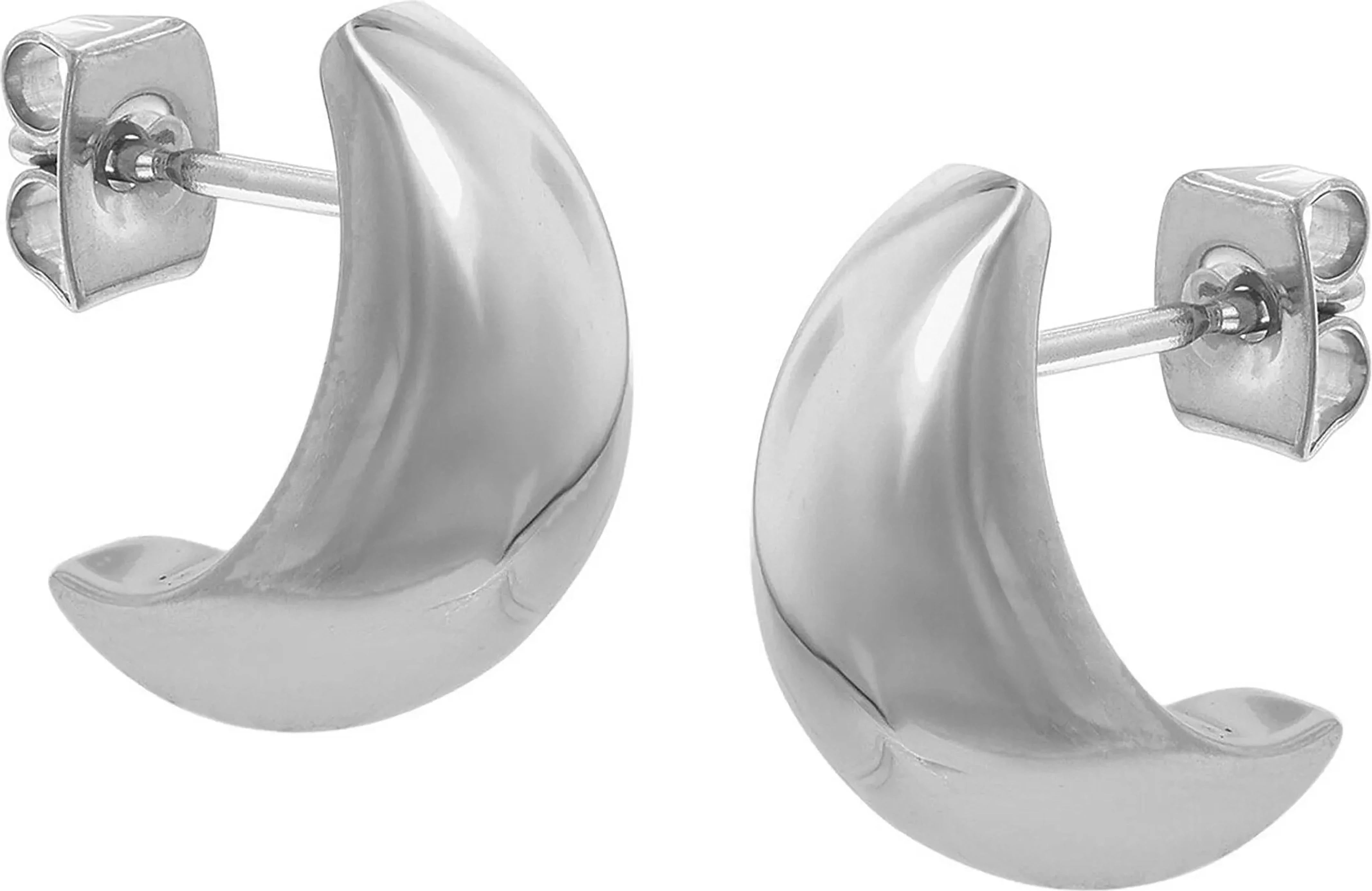 Titanium stud earrings, moon-shaped - Boccia Jewelry Model: 05101-01