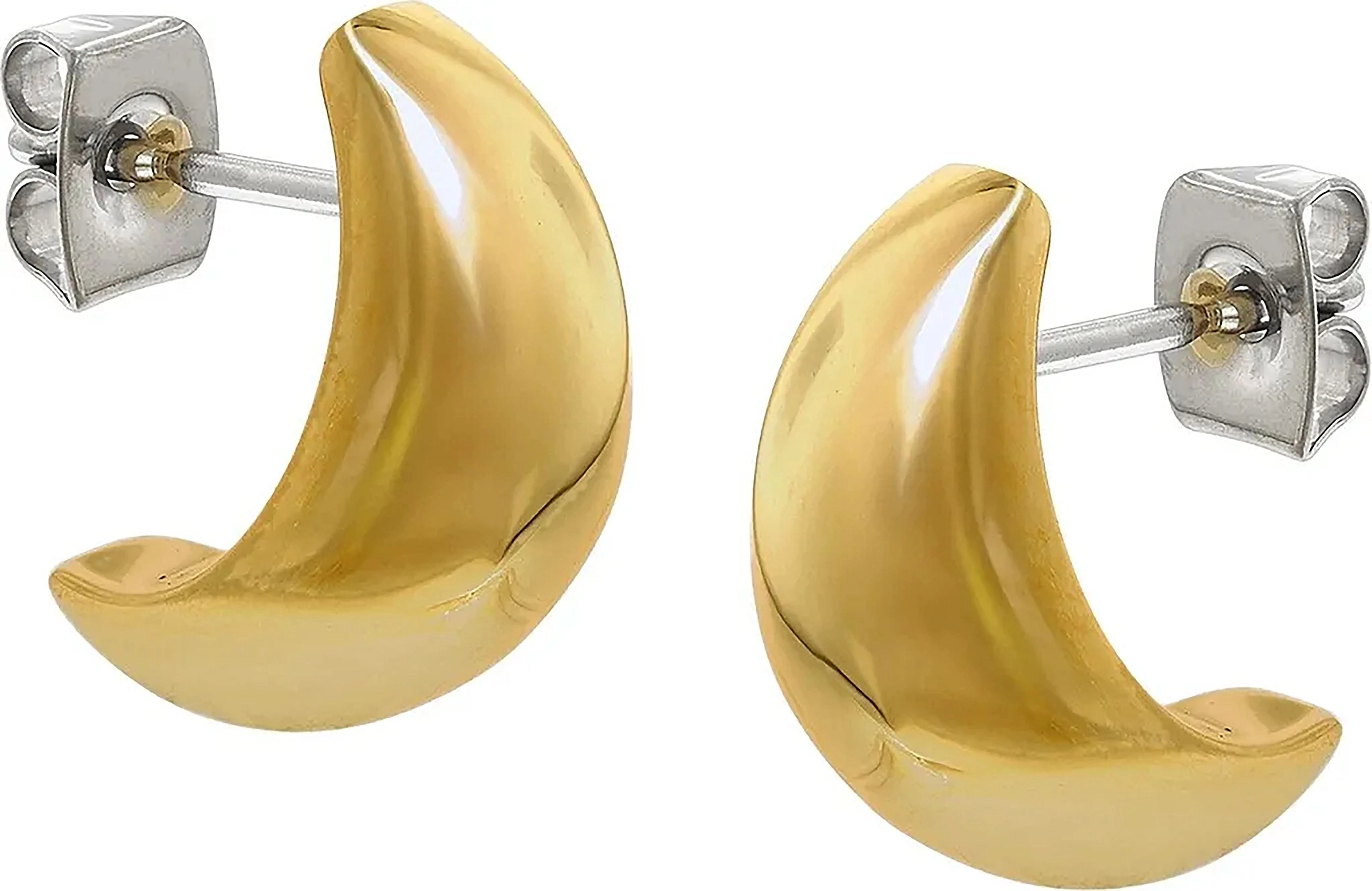 Titanium stud earrings, moon-shaped - Boccia Jewelry Model: 05101-02