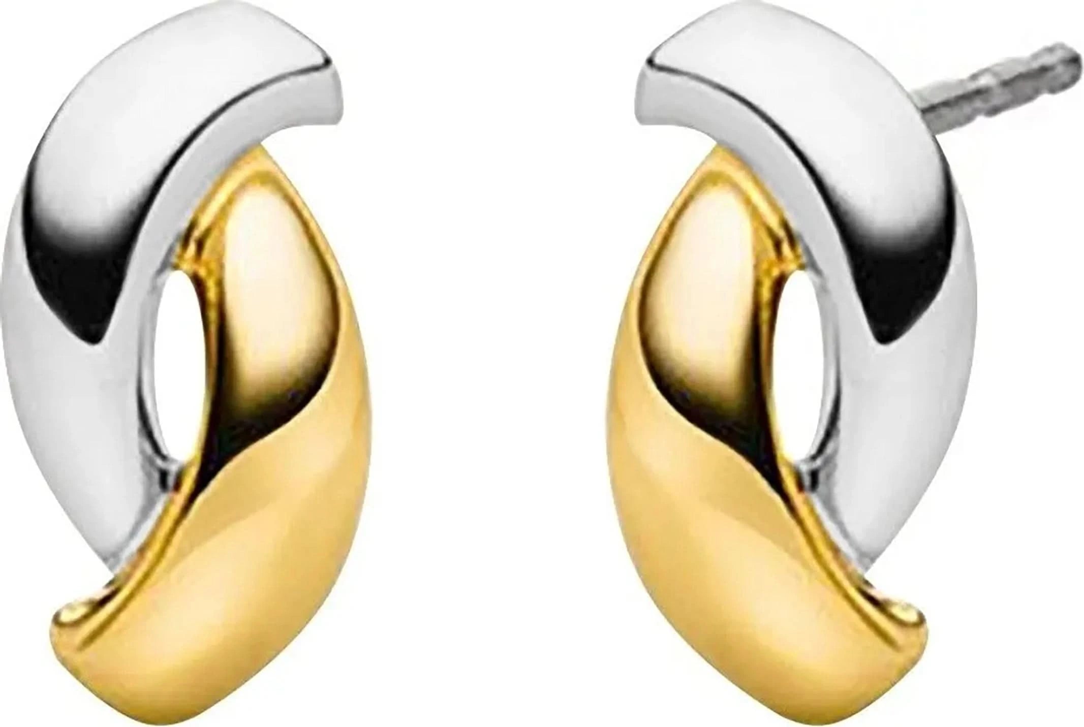 Titanium stud earrings, bicolor, abstract shape - Boccia Jewelry Model: 05103-02