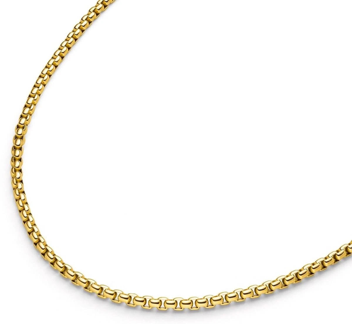 Necklace Titanium Box Chain Gold-Plated Boccia Model 08085-0245