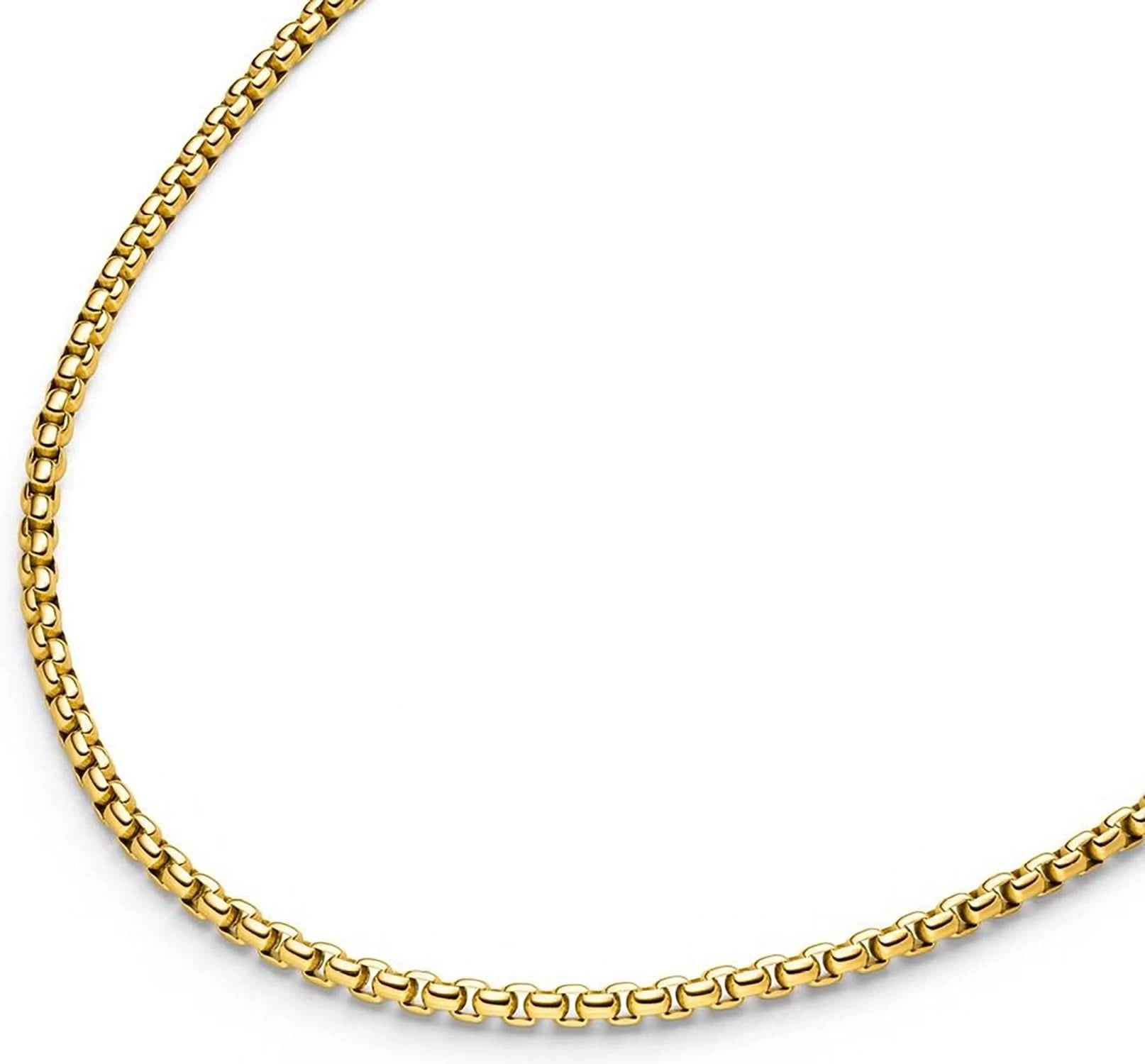 Necklace Titanium Venetian Chain Gold Plated Boccia Model 080850250