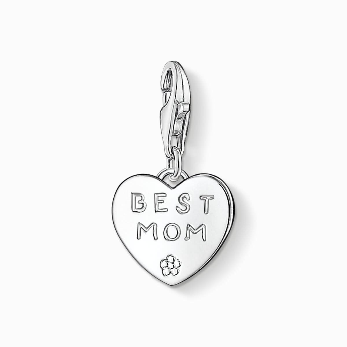 Charm Pendant Heart with "Best Mom" lettering - 925 Sterling Silver Thomas Sabo Model: 0821-001-12
