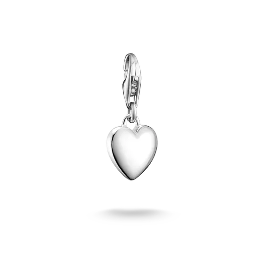 925 Sterling silver polished heart pendant with bail