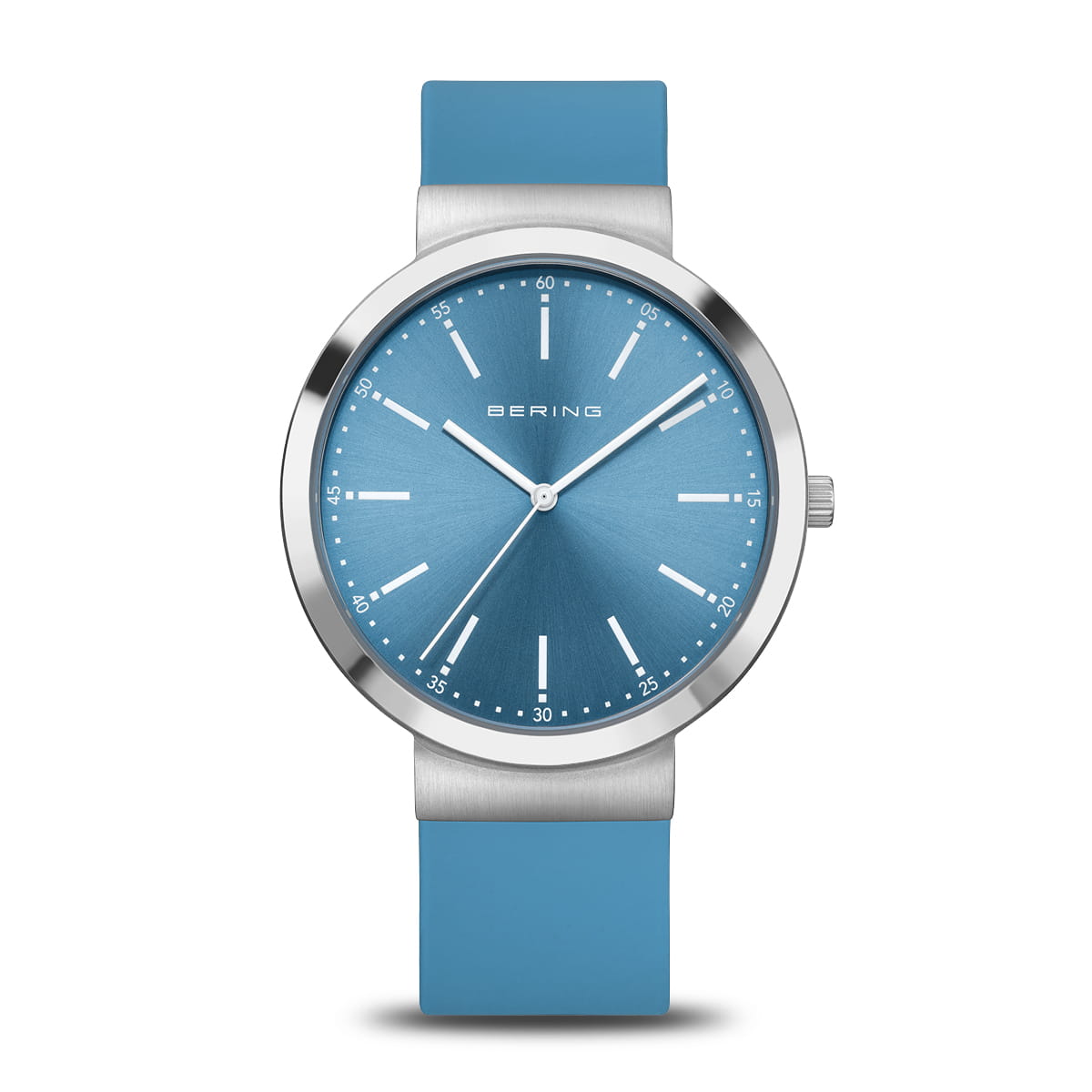 Bering Classic 10141-398 Damenuhr Blau • Saphirglas • Silikonarmband