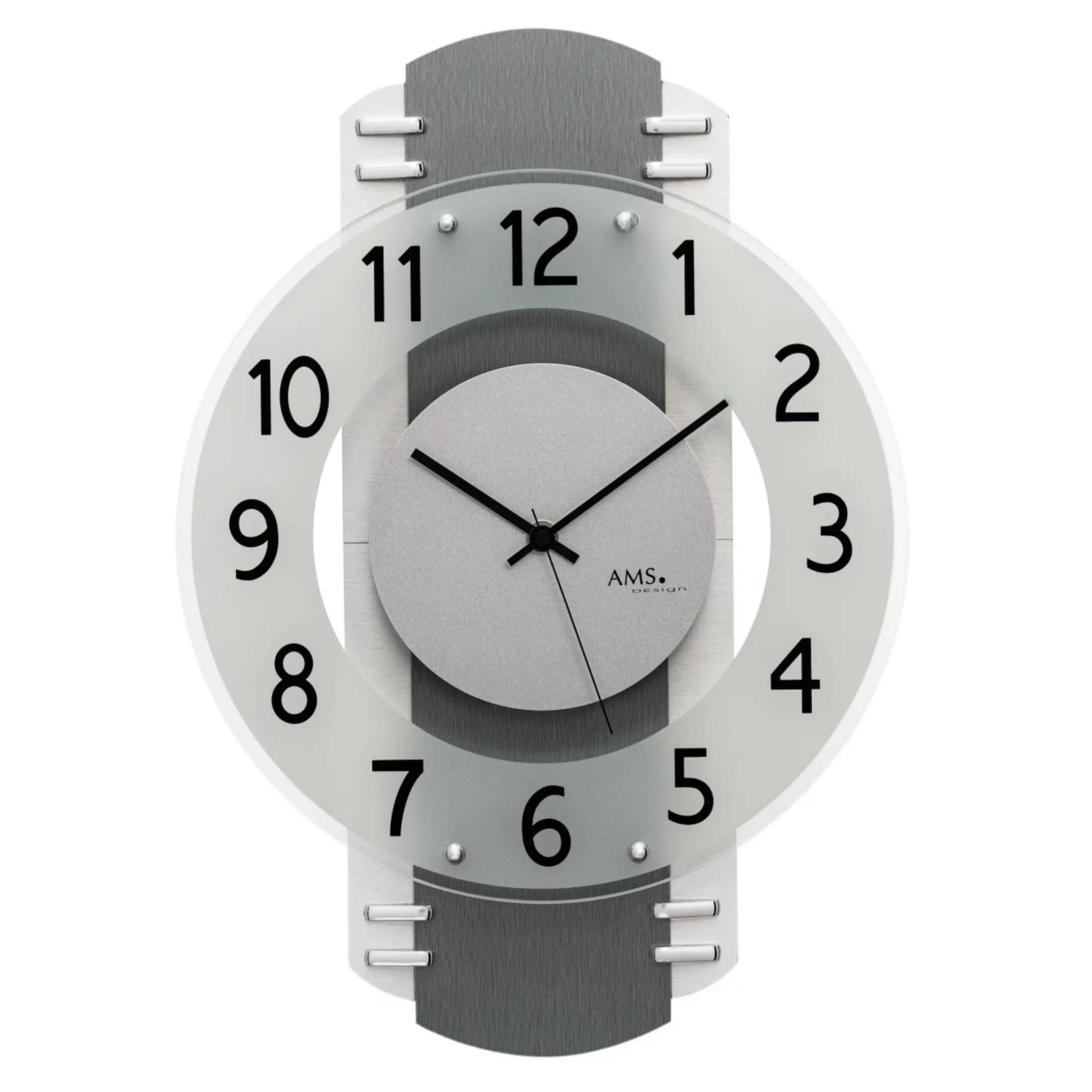 AMS Wall Clock 30x26x5 cm Wood • Precise Radio-Controlled Movement • Modern Design