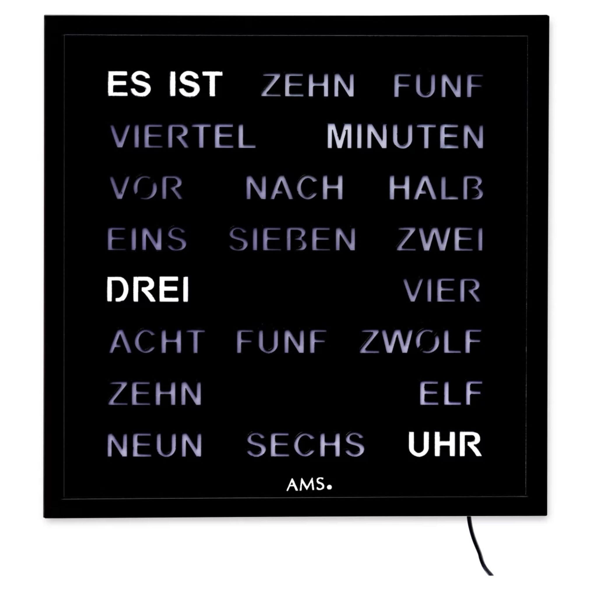 AMS Wall Clock 40x40 cm Metal • Silent Quartz Movement • Modern Design