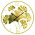 AMS Wall Clock 68x24 cm Metal • Radio-Controlled • Modern Ginkgo Design