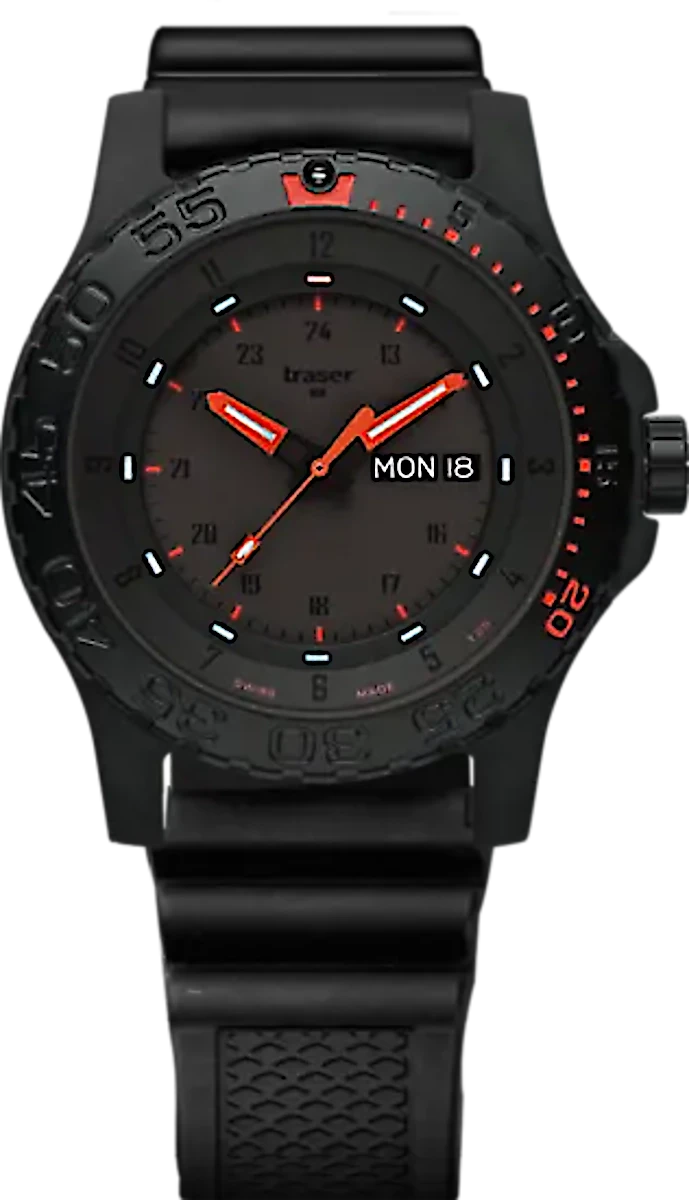Traser P66 Red Combat 104148 Men's Watch • Trigalight H3 • Swiss Made