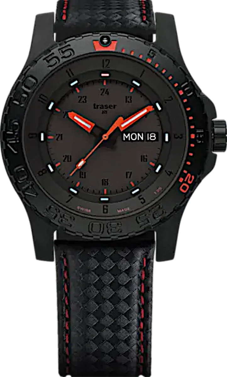 Traser P66 Red Combat 105502 Men's Watch • Trigalight H3 • Swiss Made