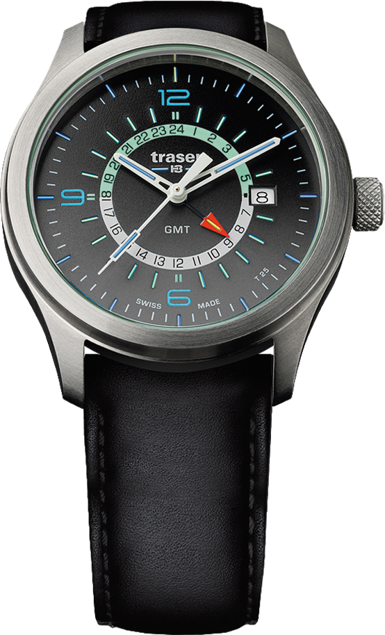 Traser H3 P59 Aurora GMT 107231 Herrenuhr Anthrazit • Trigalight & Super-LumiNova • Saphirglas