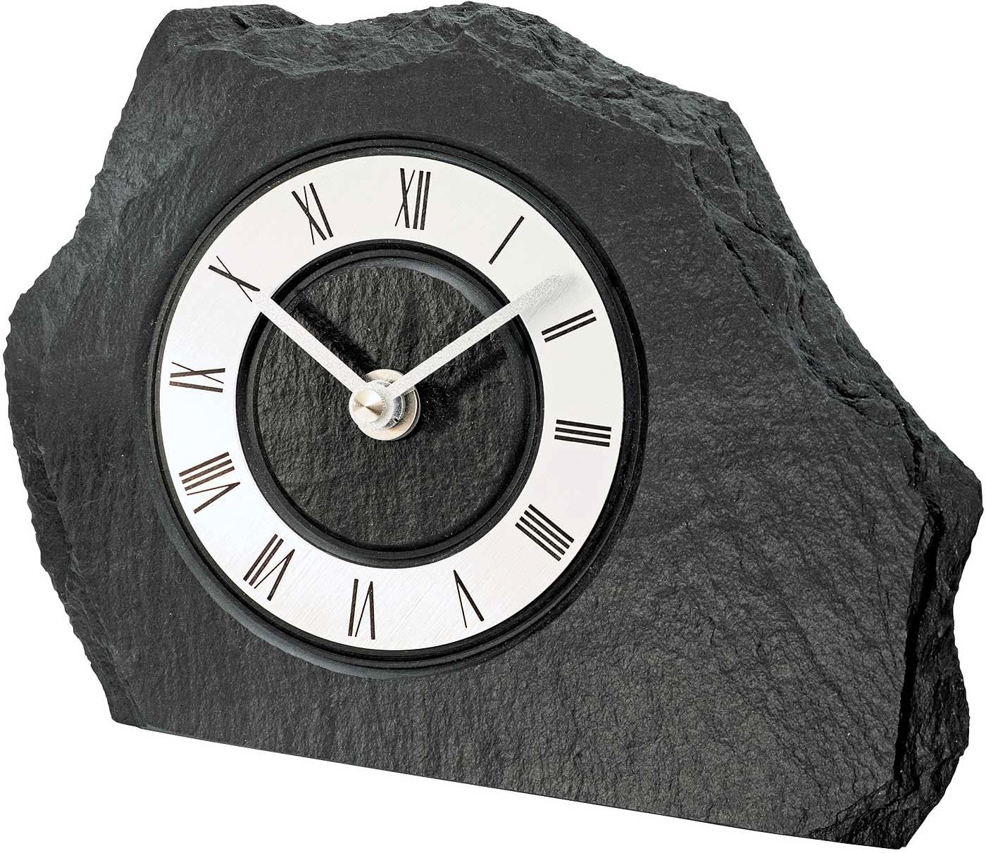 AMS Table Clock 14x20x4 cm Slate • Silent Movement • Made in Germany