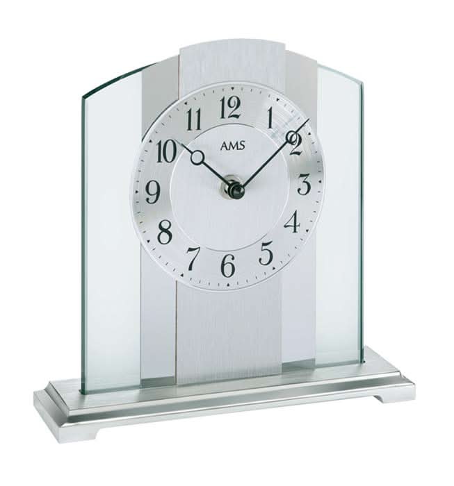 AMS Table Clock 20x20x6 cm Metal • Modern Design • Precise Quartz Movement