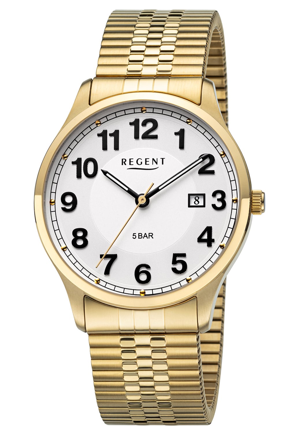 Regent F-1574 Herrenuhr mit Zugband Goldfarben • Mineralglas • Quarzwerk