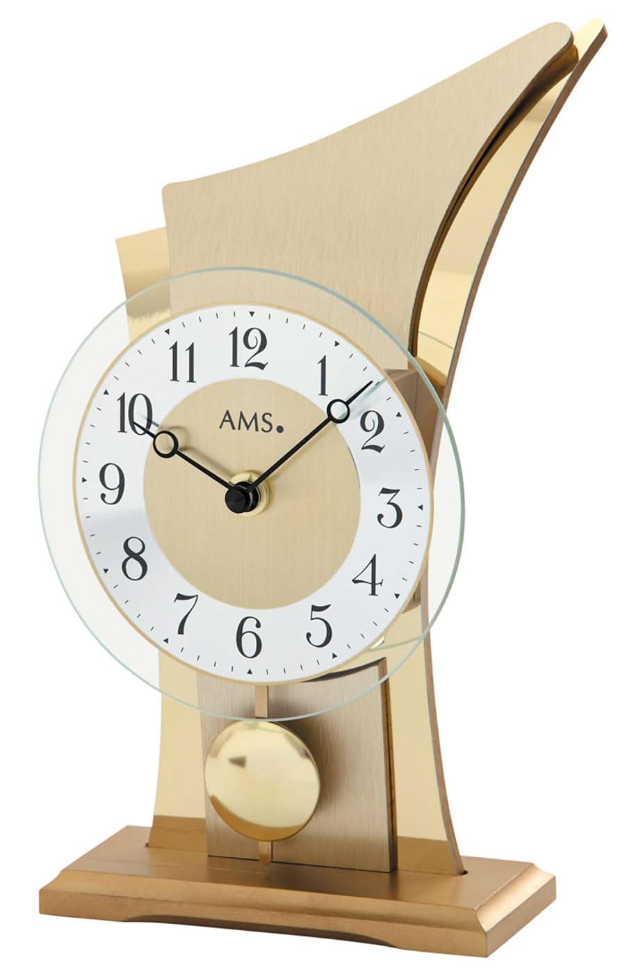 AMS Table Clock 26x14x12 cm Metal • Modern Design • Precise Quartz Movement