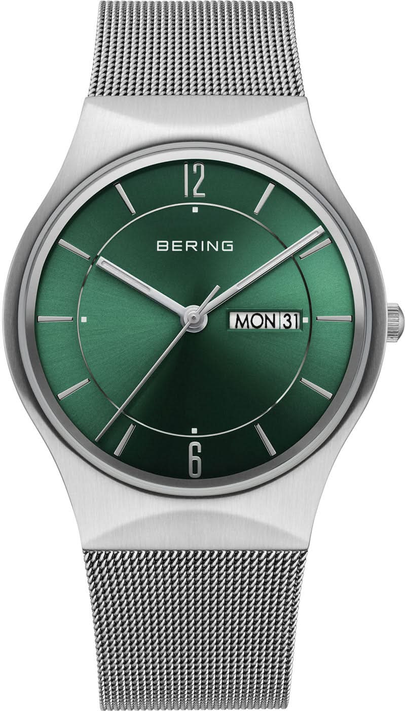 Bering Classic 11938-008DD Men's Watch • Scratch-Resistant Sapphire Crystal • Fine Milanese Strap