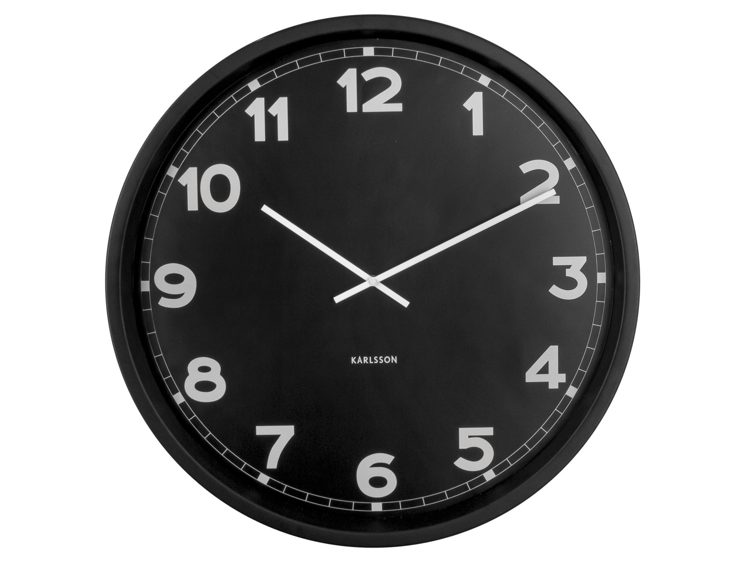 Karlsson New Classic XL KA5944BK Wanduhr Schwarz • Geräuschloses Sweep-Uhrwerk • XXL-Format 80 cm