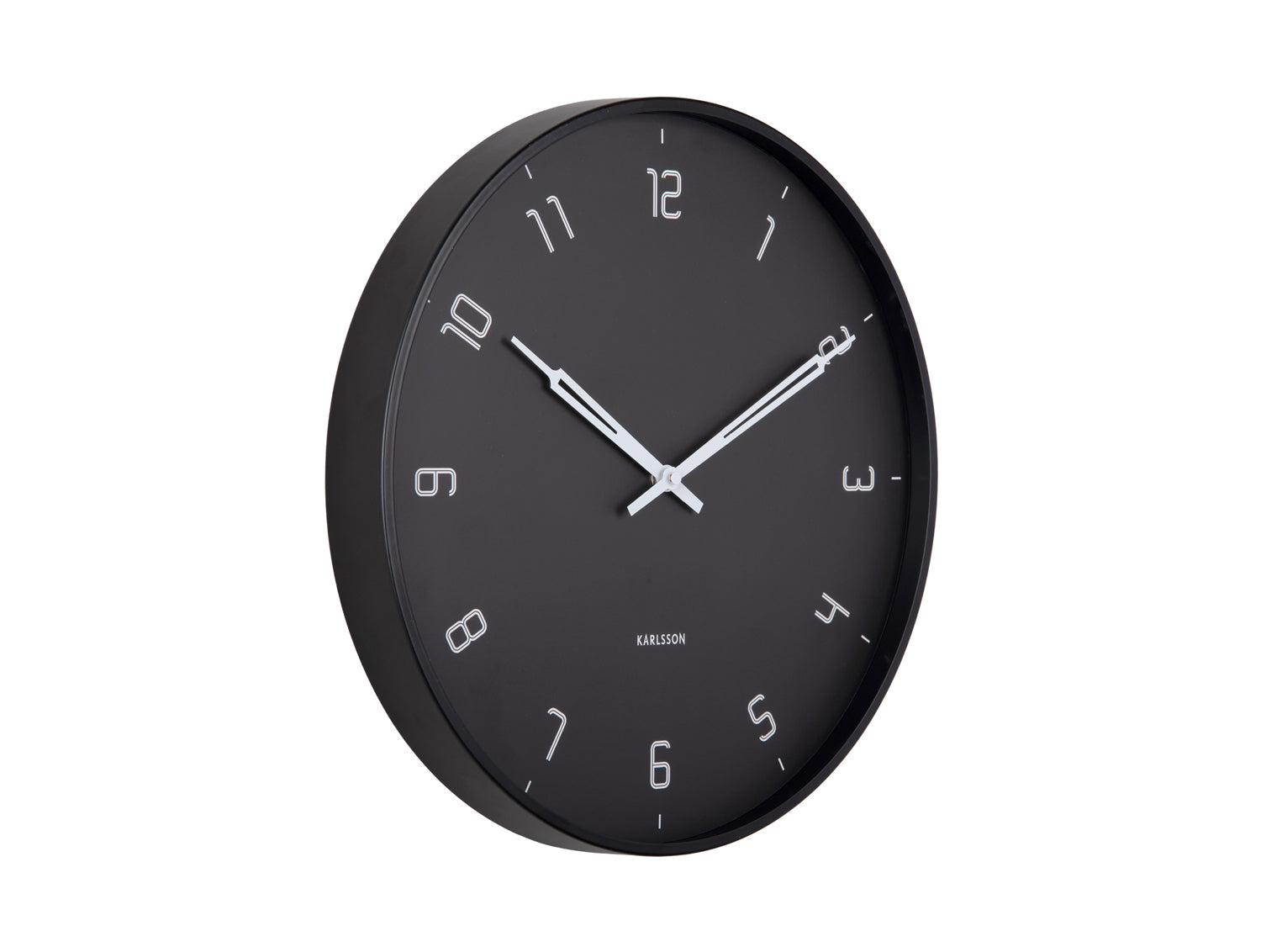 Karlsson Stark KA5950BK Wanduhr Schwarz • Geräuschloses Sweep-Uhrwerk • Industrielles Design