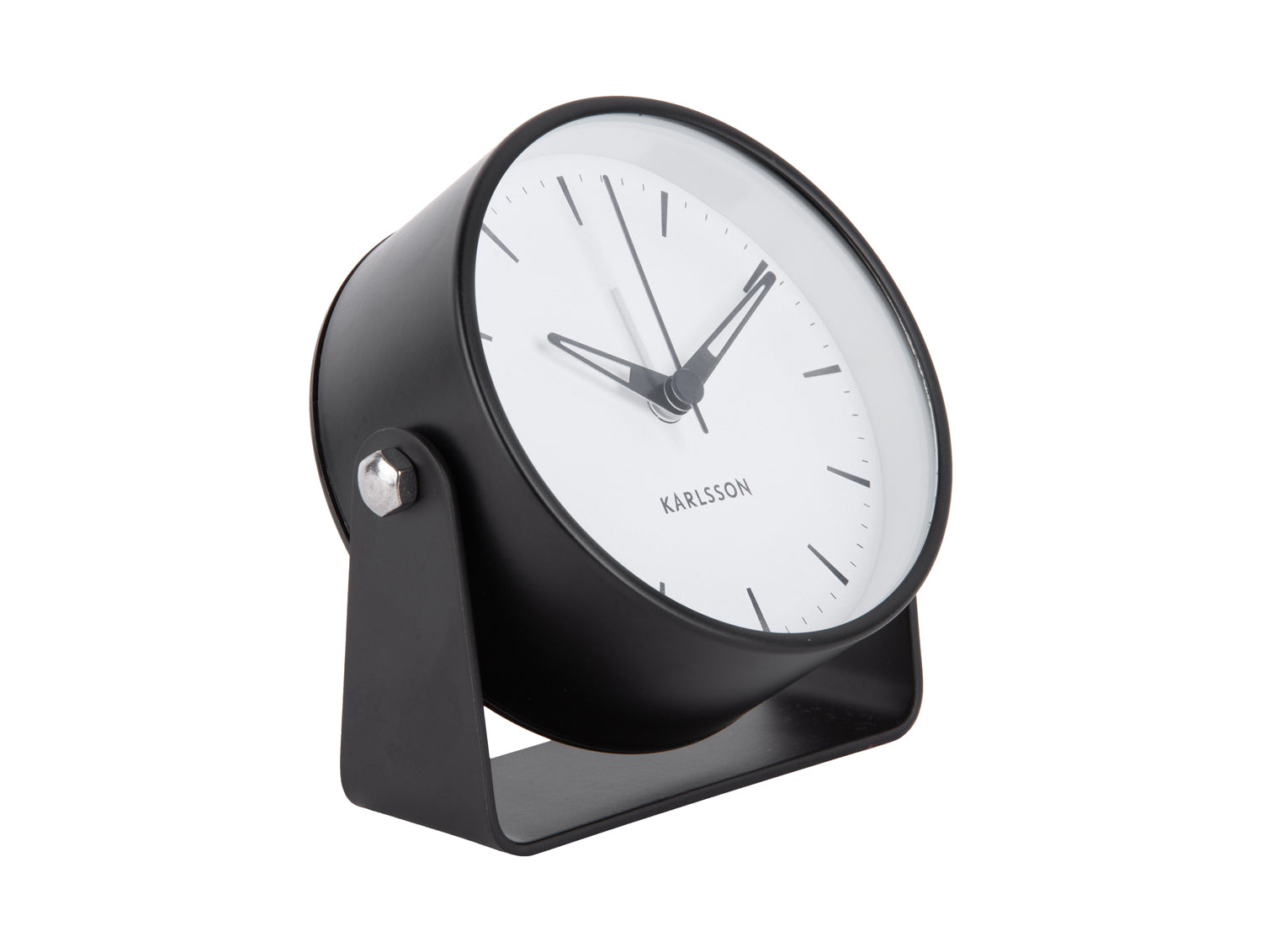 Karlsson Calm KA5937BK Wecker Schwarz • Geräuschloses Sweep-Uhrwerk • Design von Armando Breeveld