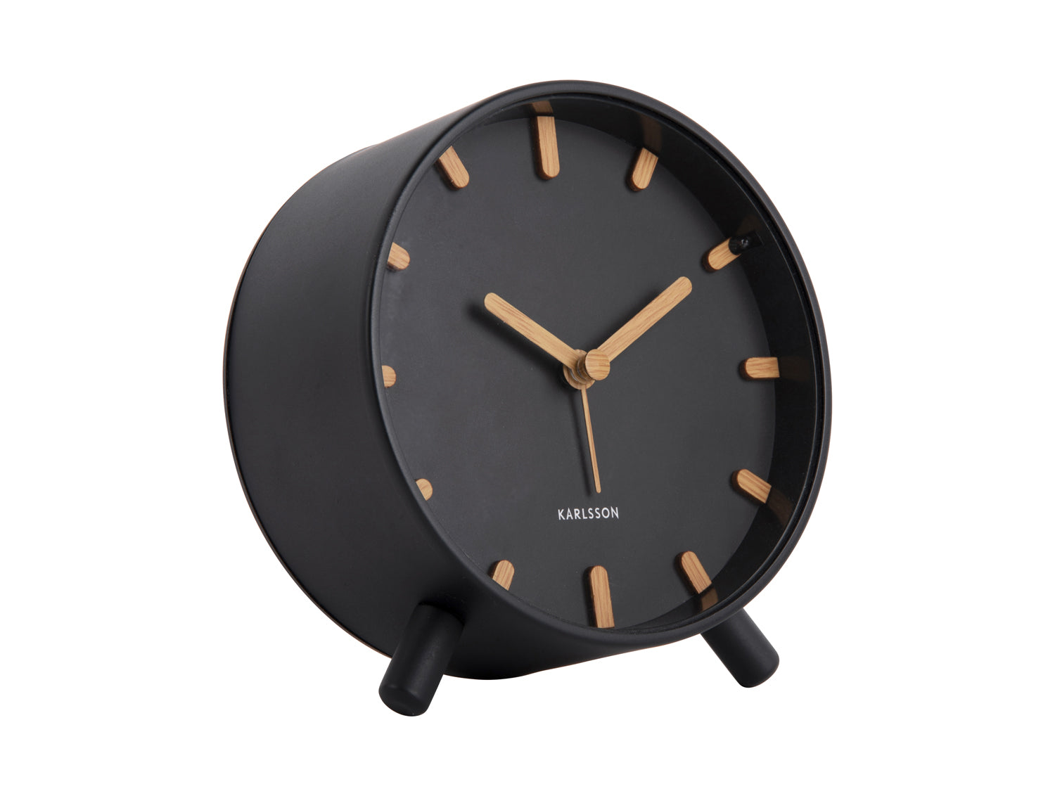 Karlsson Grace KA5943BK Wecker Schwarz • Geräuschloses Sweep-Uhrwerk • Lichtfunktion