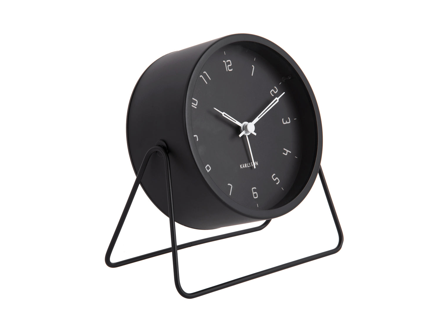 Karlsson Stark KA5952BK Wecker Schwarz • Geräuschloses Sweep-Uhrwerk • Lichtfunktion
