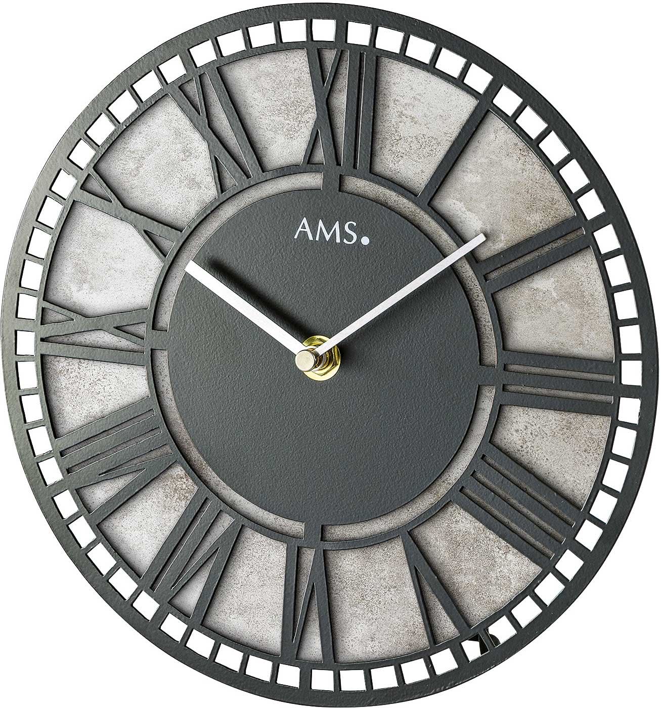 AMS Table Clock 22 cm Ø Metal • Precise Quartz Movement • Modern Design