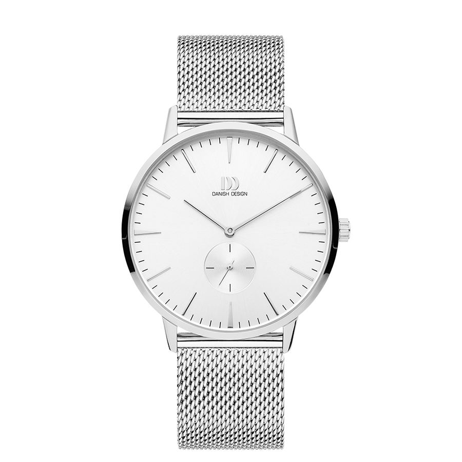 Danish Design Akilia IQ62Q1250 Herrenuhr Silber • Petite-Sekunde • Milanaisearmband